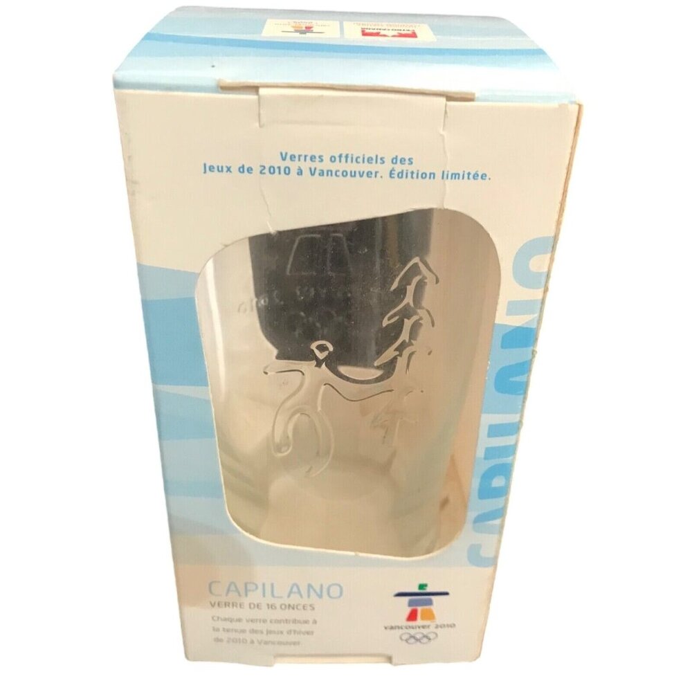 Vancouver 2010  OLYMPICS Capilano 16 oz Clear Glass Limited Edition Mancave Cndn